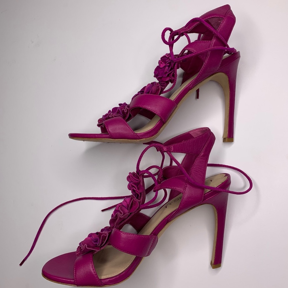Via Spiga Pink Strappy Heels - Picture 8 of 13